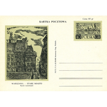 Karta Cp 210 IVC Warszwa - Stare Miasto - Rynek Staromiejski -sygn. I.62-50.000